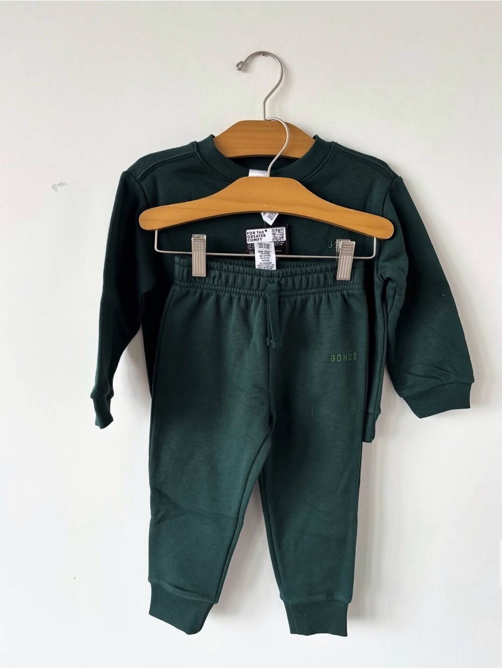 Bonds Kids Deep Green Sweat Set - Long Sleeve Top & Joggers